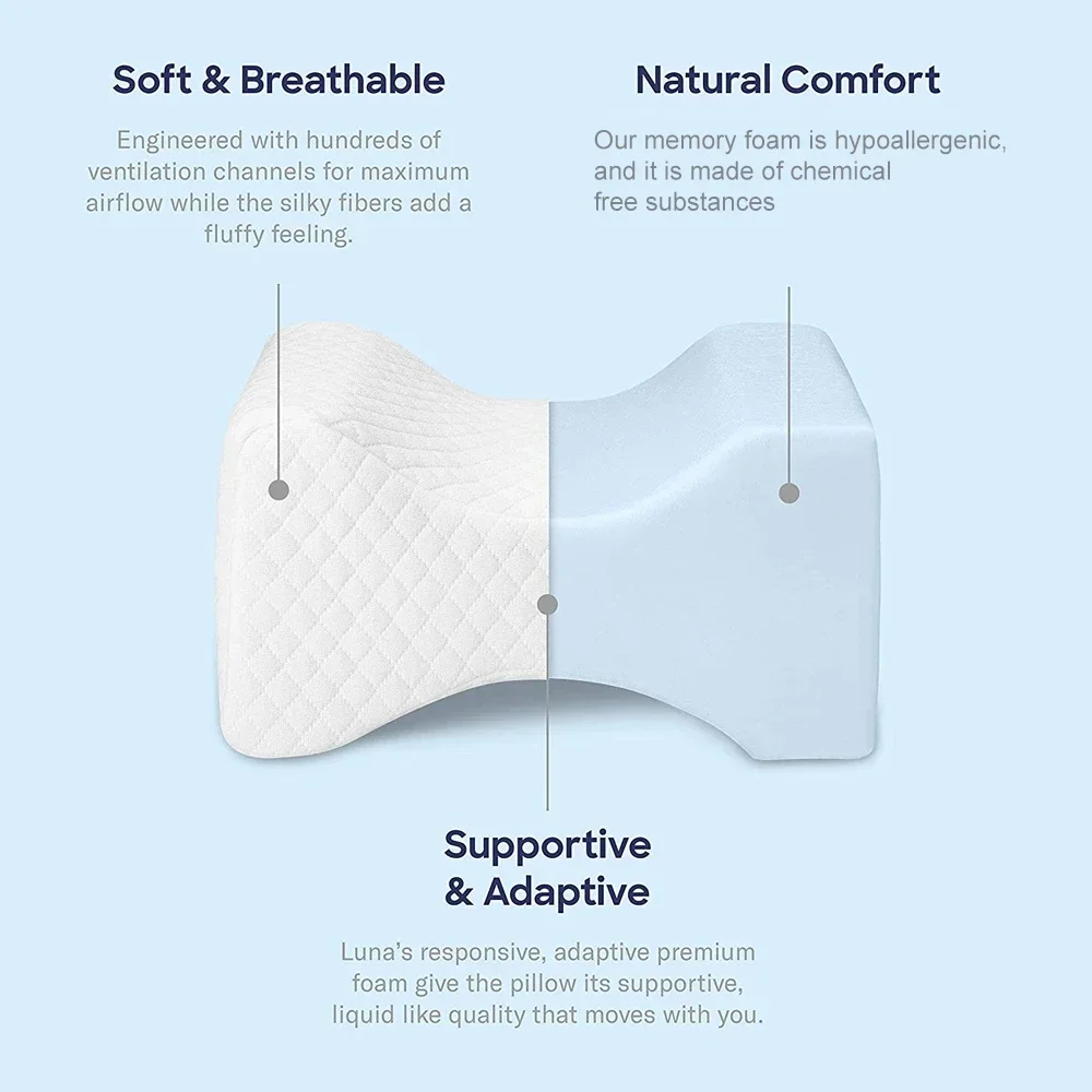 Side Pillow Knee Pillow - 100% Memory Foam Wedge Contour - Gasket for Spinal Alignment Back Pain Pregnancy Support
Side Pillow Knee Pillow - 100% Memory Foam Wedge Contour - Gasket for Spinal Alignment Back Pain Pregnancy Support