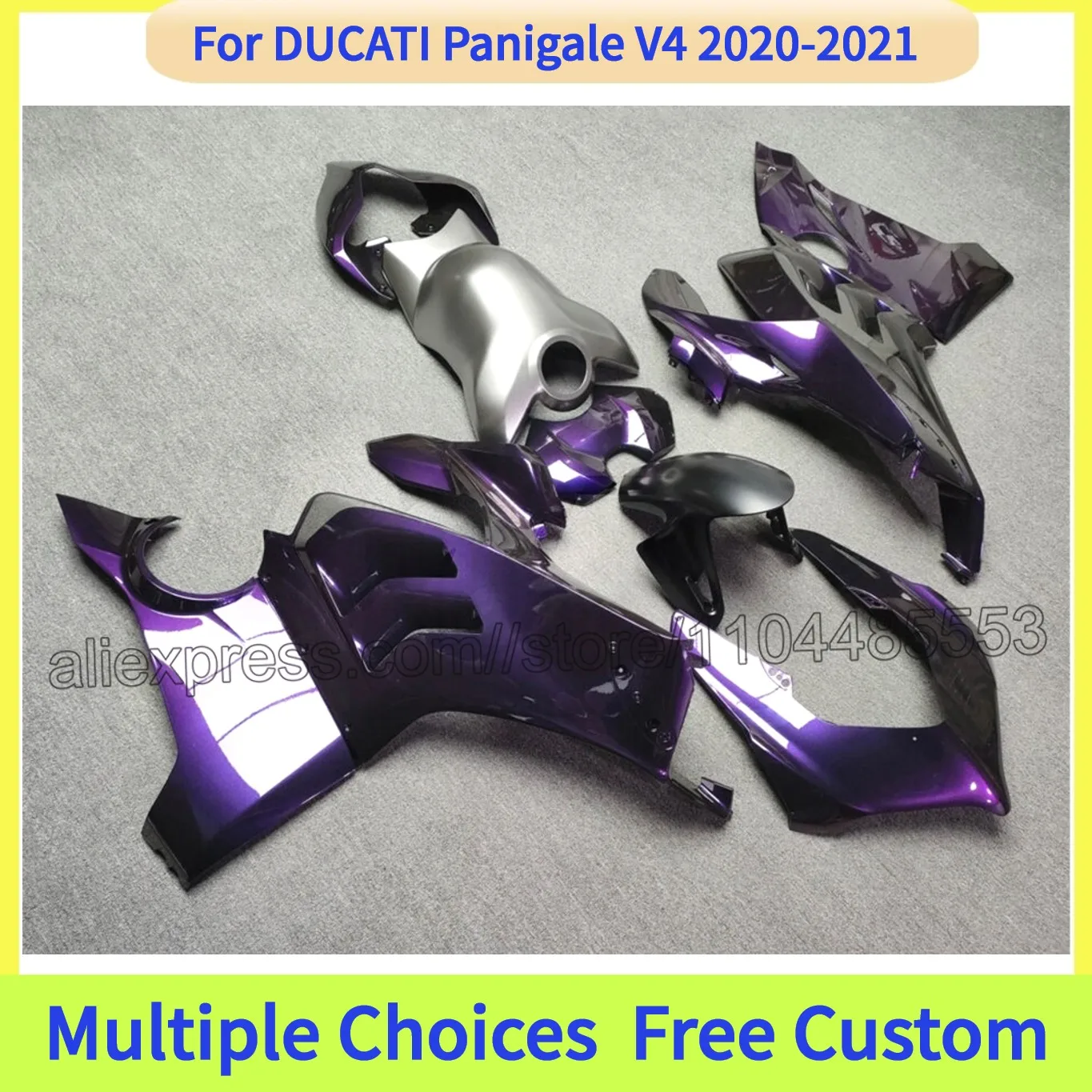 Aftermarket ABS Fairings For Ducati Panigale V4R 2021 V4S 2020 V4 Gloss Purple Bodywork set with Fuel Tank Cap
Aftermarket ABS Fairings For Ducati Panigale V4R 2021 V4S 2020 V4 Gloss Purple Bodywork set with Fuel Tank Cap