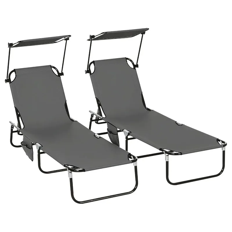 Folding Chaise Lounge Pool Lounge Chairs Set of 2, Outdoor Sun Tanning Chairs with Canopy Shade, Reclining Back,, Customized
Folding Chaise Lounge Pool Lounge Chairs Set of 2, Outdoor Sun Tanning Chairs with Canopy Shade, Reclining Back,, Customized