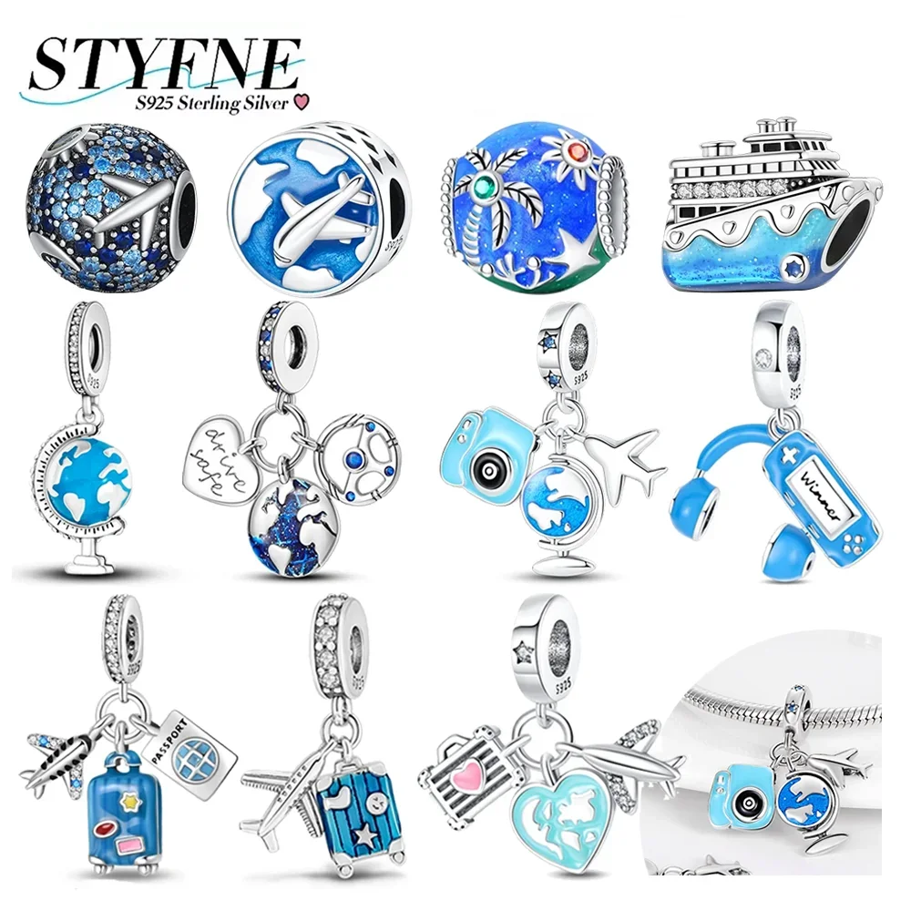 Charm 925 Silver Earth Airplane Suitcase Earphone Coconut Tree Beads Pendant Fit Original Bracelet DIY Pendant Fine Jewelry Gift
Charm 925 Silver Earth Airplane Suitcase Earphone Coconut Tree Beads Pendant Fit Original Bracelet DIY Pendant Fine Jewelry Gift