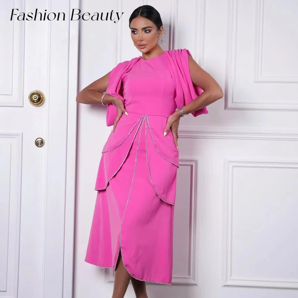 Fashion Beauty Evening Dresses Sleeveless Beads Tea-Length Slit Pleat New Style Party Elegant Dress For Women 2024 فساتين السهرة
Fashion Beauty Evening Dresses Sleeveless Beads Tea-Length Slit Pleat New Style Party Elegant Dress For Women 2024 فساتين السهرة