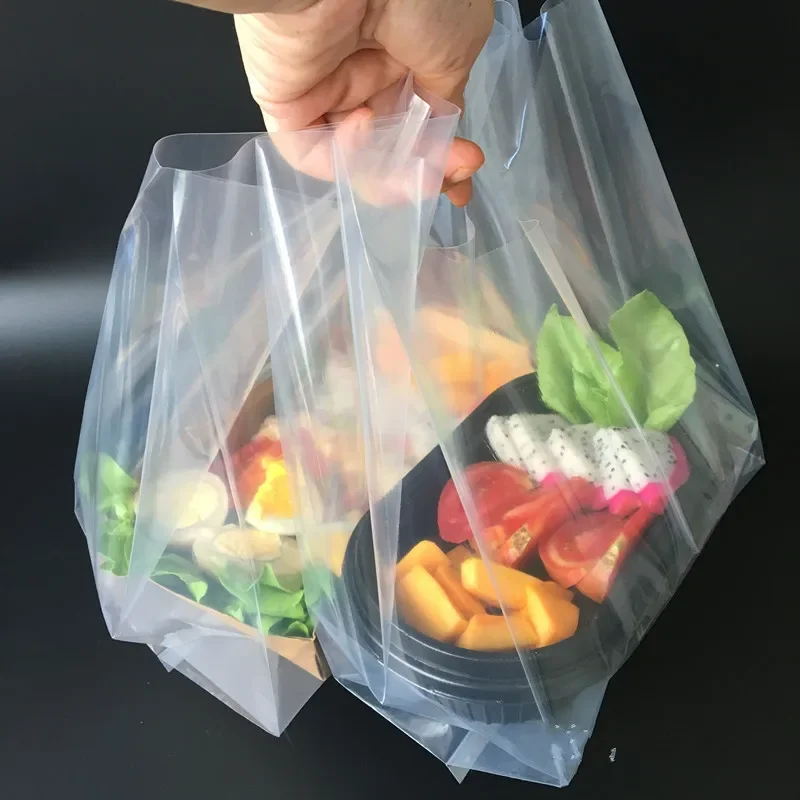 50pcs/pack Thickened Transparent plastic bag flexible strong Bento food packaging Gift Shopping Bags With Handle Food Packaging
50pcs/pack Thickened Transparent plastic bag flexible strong Bento food packaging Gift Shopping Bags With Handle Food Packaging