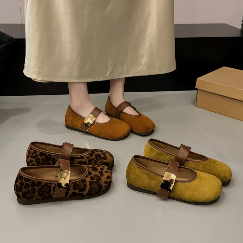 Vintage Suede Mary Jane Flats Square Toe One Strap Flat Shoes Leopard Orange Yellow Retro Women Daily Walking Casual Footwear
Vintage Suede Mary Jane Flats Square Toe One Strap Flat Shoes Leopard Orange Yellow Retro Women Daily Walking Casual Footwear