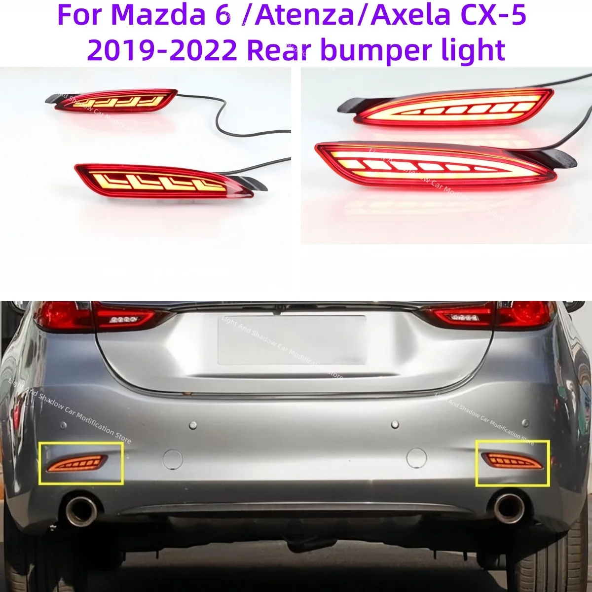 For Mazda 6 /Atenza/Axela/CX-5 2019-2022 LED Rear bumper light Brake lights Driving light Turn signal Warning light Tail lights
For Mazda 6 /Atenza/Axela/CX-5 2019-2022 LED Rear bumper light Brake lights Driving light Turn signal Warning light Tail lights