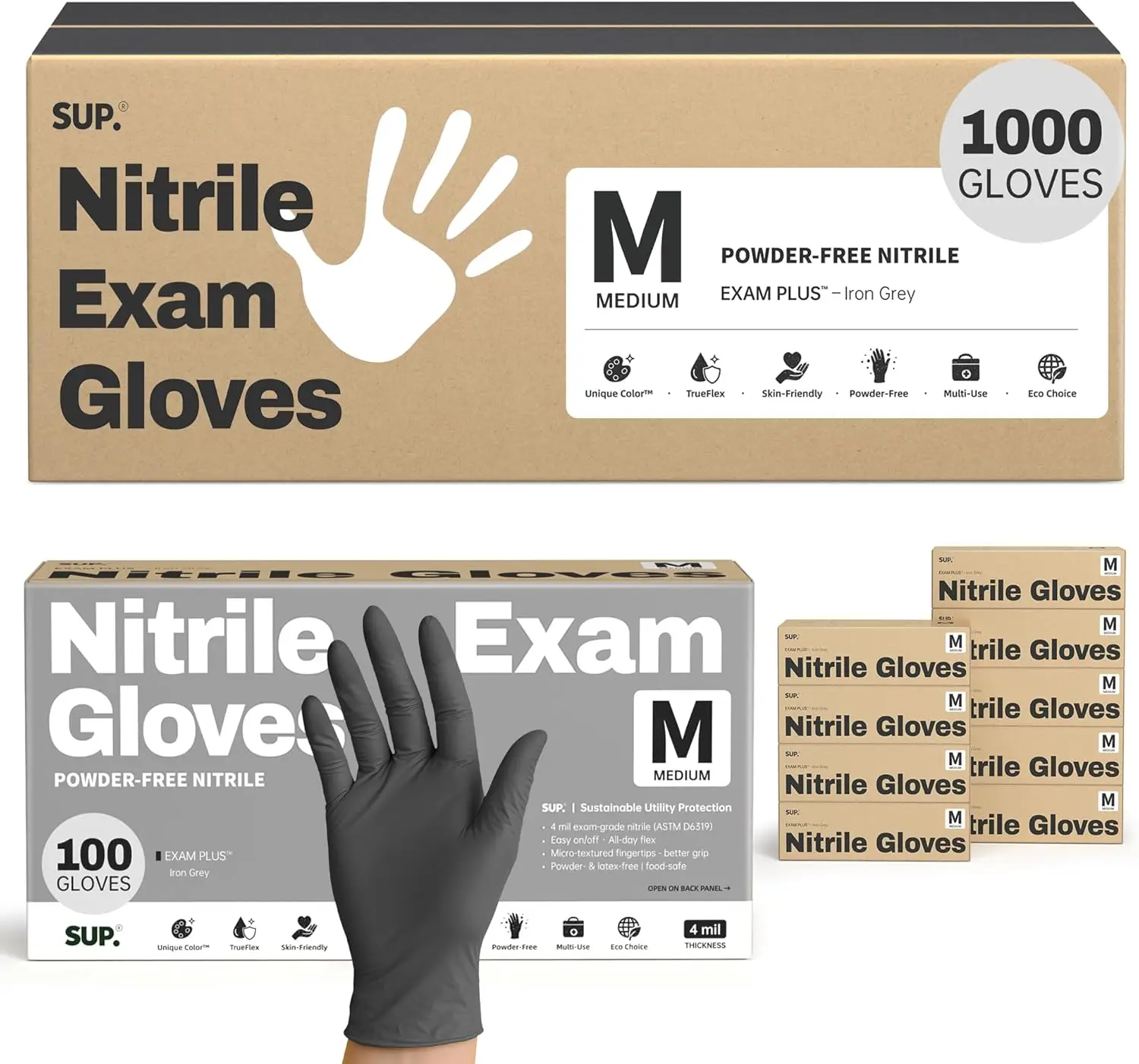 Nitrile Exam Gloves 1000 Ct Powder Free Latex Free for Cooking Cleaning Disposable Black
Nitrile Exam Gloves 1000 Ct Powder Free Latex Free for Cooking Cleaning Disposable Black