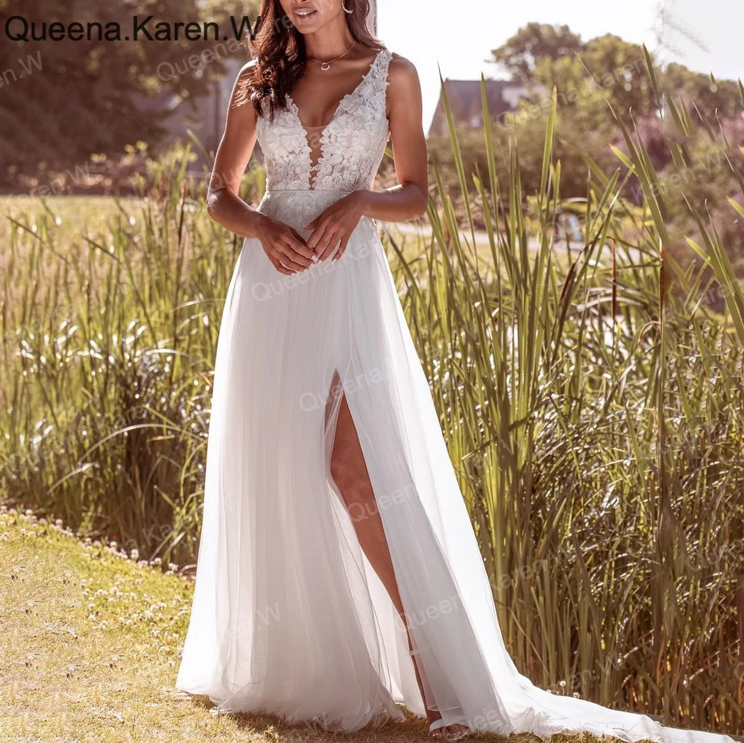 Elegant Boho A line Wedding Dress V neck lace applique bride dress robe de mariee A line Wedding Bridal Gown
Elegant Boho A line Wedding Dress V neck lace applique bride dress robe de mariee A line Wedding Bridal Gown