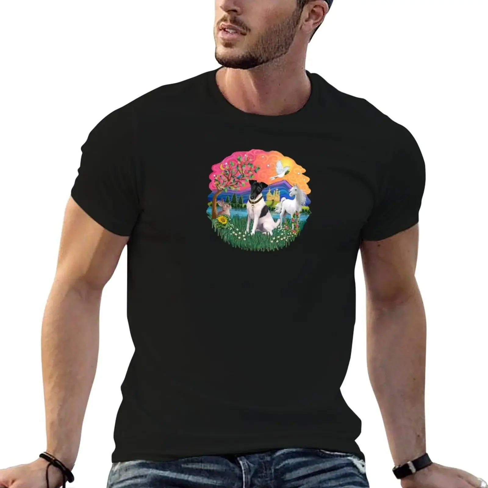 Fantasy Land with a Smooth Fox Terrier (black and white) T-Shirt boys animal print custom t shirt mens t shirt graphic
Fantasy Land with a Smooth Fox Terrier (black and white) T-Shirt boys animal print custom t shirt mens t shirt graphic