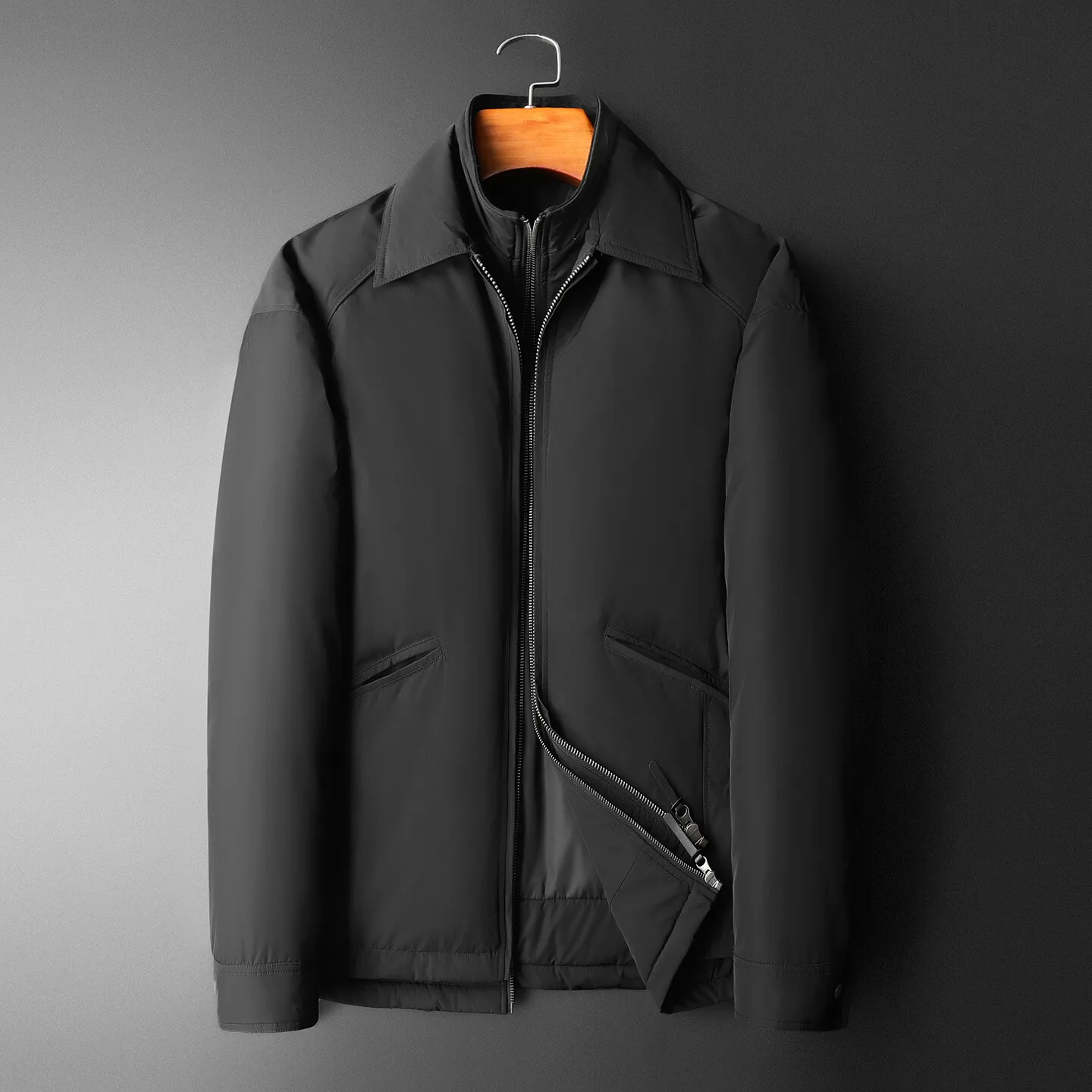 90% White Du down Puffer Jaet Men's Double Zipper Thiened Faionable Casual Ci Wear Polyester Fiber Long Sve
90% White Du down Puffer Jaet Men's Double Zipper Thiened Faionable Casual Ci Wear Polyester Fiber Long Sve