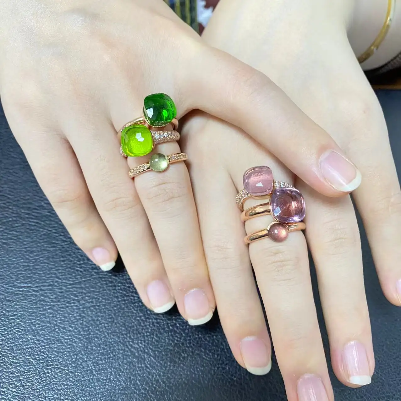 6Pcs/Set Nudo Ring Set Stacking Mix Color Customized Candy Crystal Ring Inlay Zircon Amethyst Blue Topaz Round Ring
6Pcs/Set Nudo Ring Set Stacking Mix Color Customized Candy Crystal Ring Inlay Zircon Amethyst Blue Topaz Round Ring
