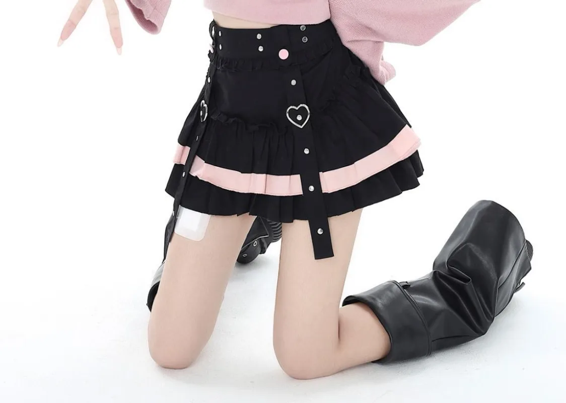 Sweet Cute Heart Ruched Black Cake Skirts 2025 Summer New Skirt for Women Y2k High Waist All-match Korean Fashion Clothing
Sweet Cute Heart Ruched Black Cake Skirts 2025 Summer New Skirt for Women Y2k High Waist All-match Korean Fashion Clothing