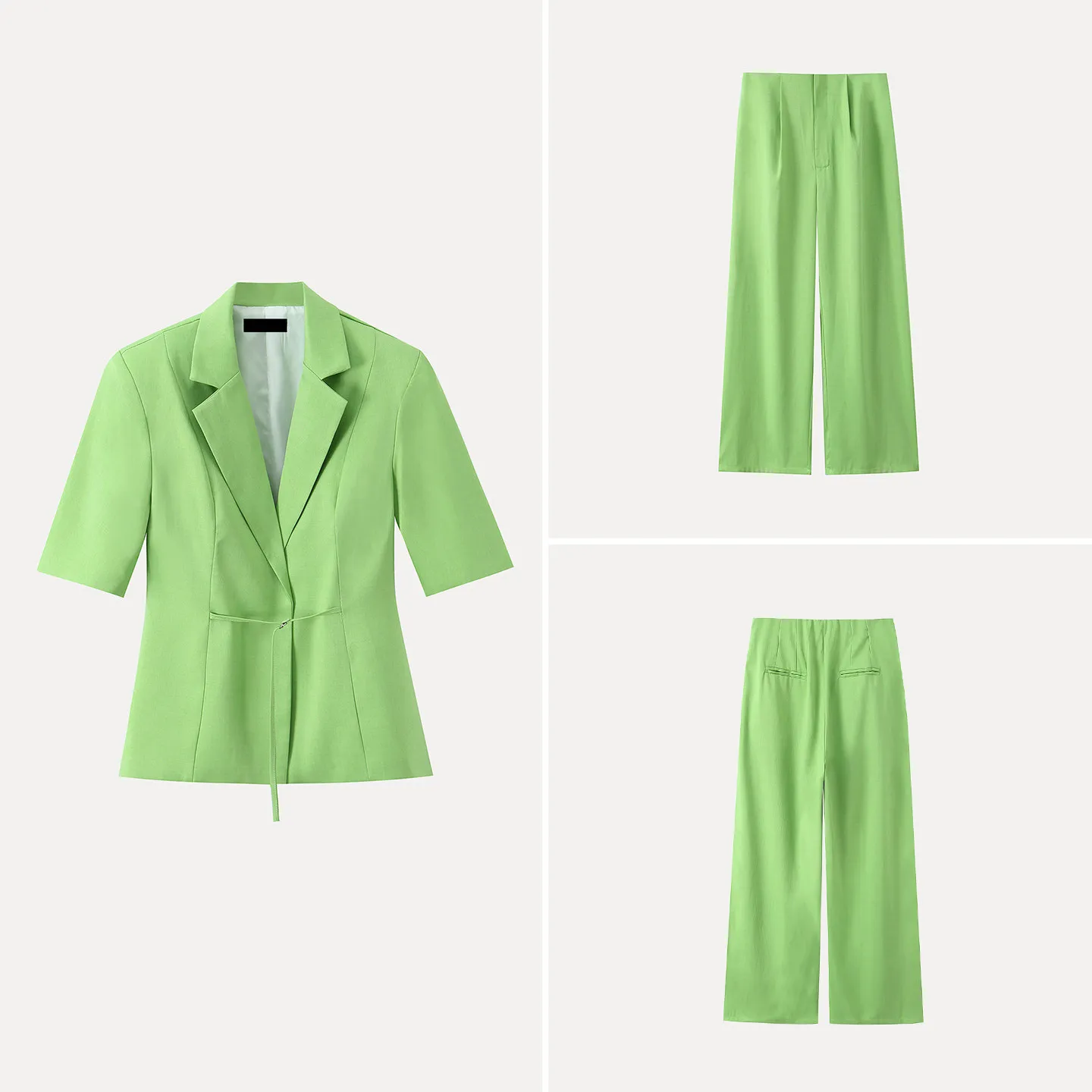 Fashionable Simple Short Sleeve Suit Pants Set Women's Spring Summer Clothing High Waist Long Pants Two Piece Set Zadata Brand
Fashionable Simple Short Sleeve Suit Pants Set Women's Spring Summer Clothing High Waist Long Pants Two Piece Set Zadata Brand