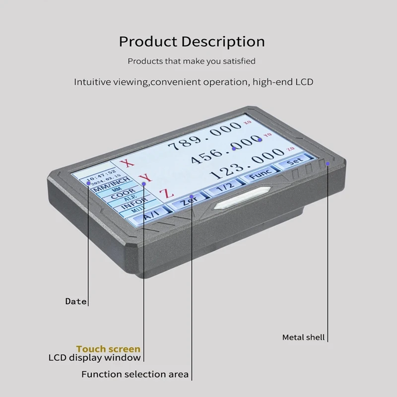 SDS200S LCD Full Touch Screen Digital Readout DRO Metal Cover Linear Scale Display Counter for Milling Lathe US PLUG-A86Z
SDS200S LCD Full Touch Screen Digital Readout DRO Metal Cover Linear Scale Display Counter for Milling Lathe US PLUG-A86Z