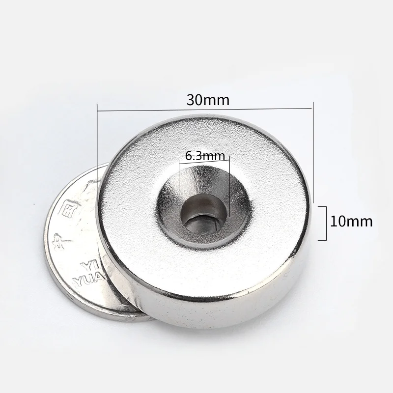 10 pieces N52 High-strength countersunk hole magent Diameter 30mm × Thickness 10mm - Hole diameter 6mm
10 pieces N52 High-strength countersunk hole magent Diameter 30mm × Thickness 10mm - Hole diameter 6mm