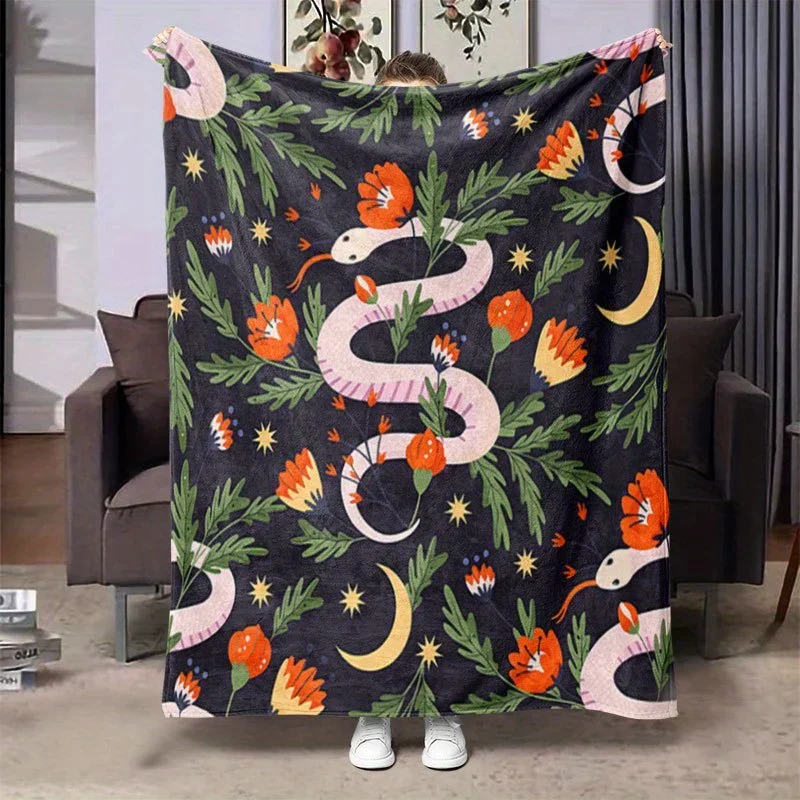 pc Vibrant Snake Floral Print Flannel Blanket Soft Warm AllSeason Throw for Sofa Camping or Travel Contemporary Style
pc Vibrant Snake Floral Print Flannel Blanket Soft Warm AllSeason Throw for Sofa Camping or Travel Contemporary Style