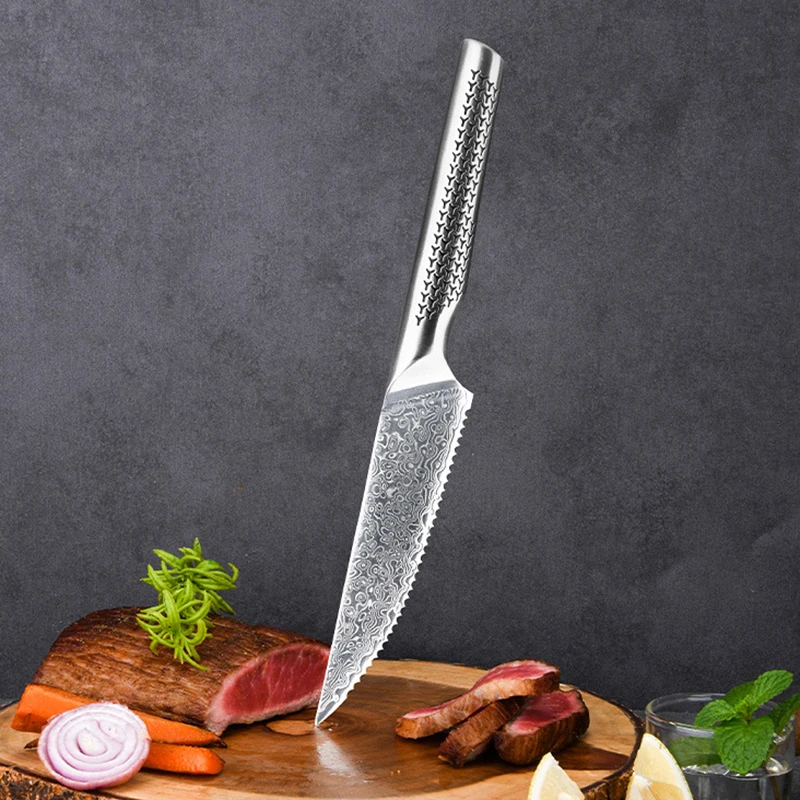 4.5 Inch Steak Knife 67-layers Damascus VG10 Steel Blade Utility Cleaver All-in-one Kitchen Sharp Knife Stainless Steel Handle
4.5 Inch Steak Knife 67-layers Damascus VG10 Steel Blade Utility Cleaver All-in-one Kitchen Sharp Knife Stainless Steel Handle