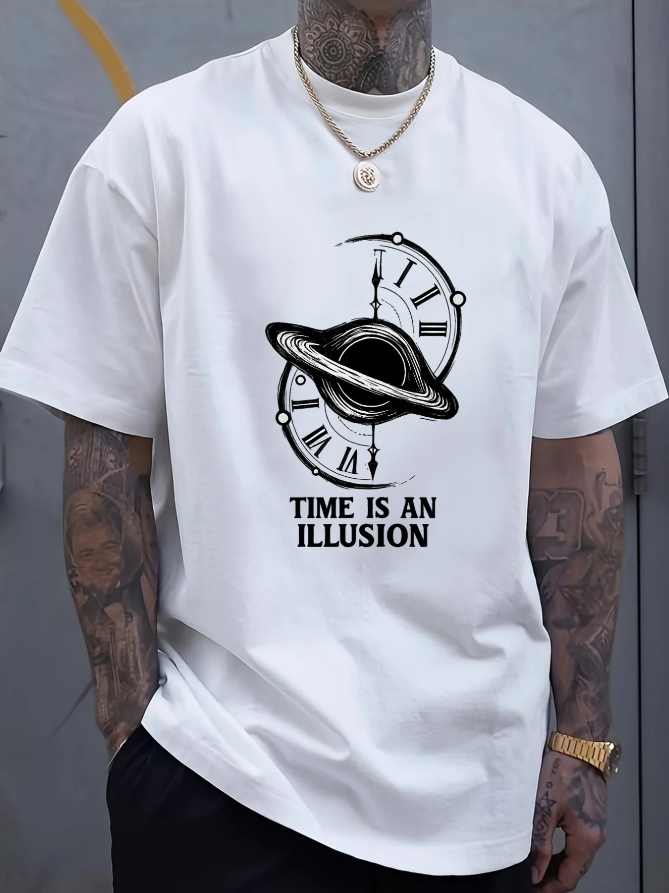 "Time is an Illusion" Slogan T-Shirt 100% Cotton O-Neck Short Sleeve Summer Casual Mens T-shirt Streetwear
"Time is an Illusion" Slogan T-Shirt 100% Cotton O-Neck Short Sleeve Summer Casual Mens T-shirt Streetwear