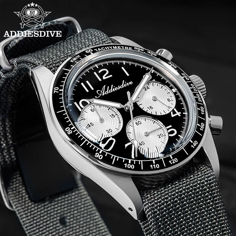 ADDIESDVIE 37mm New Men's Chronograph Watch 10Bar Waterproof BGW9 Super Luminous Nylon Strap VK63 Movement Quartz Watches AD2517
ADDIESDVIE 37mm New Men's Chronograph Watch 10Bar Waterproof BGW9 Super Luminous Nylon Strap VK63 Movement Quartz Watches AD2517