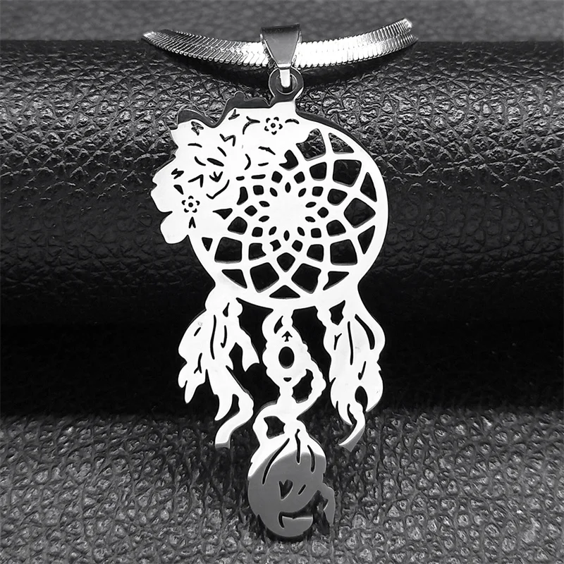 Dreamcatcher Flower Pendant Necklace Boho Choker for Women Stainless Steel Dream Catcher Snake Chain Necklaces Jewelry N9734S04
Dreamcatcher Flower Pendant Necklace Boho Choker for Women Stainless Steel Dream Catcher Snake Chain Necklaces Jewelry N9734S04