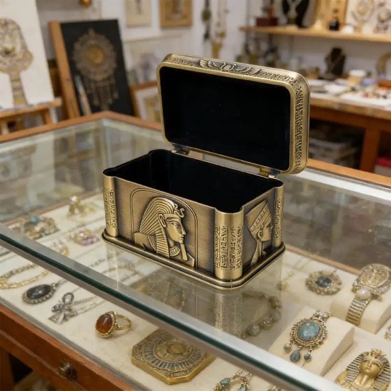 Artistic Zinc Alloy Trinket Box Featuring Ancient Egyptian Anubis And Sphinx
Artistic Zinc Alloy Trinket Box Featuring Ancient Egyptian Anubis And Sphinx