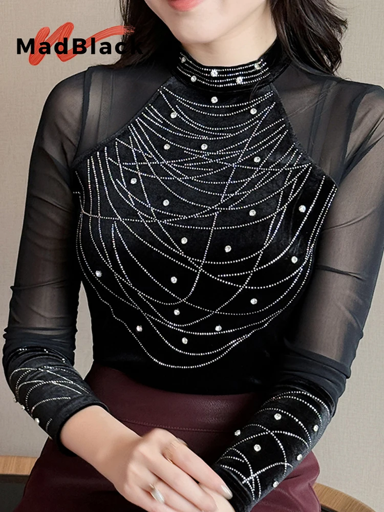 MadBlack-Women European Velvet T-Shirt, Sexy Turtleneck Diamond, Fashion Long Sleeve Slim S-3XL Knit Tee, 2025 Autumn T5N408CC
MadBlack-Women European Velvet T-Shirt, Sexy Turtleneck Diamond, Fashion Long Sleeve Slim S-3XL Knit Tee, 2025 Autumn T5N408CC