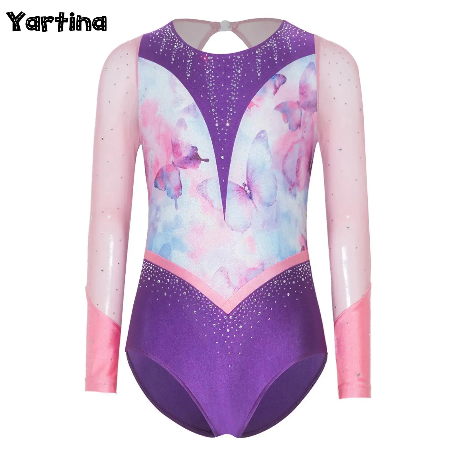 Kids Girls Gymnastics Ballet Leotards Dance Costume Sparkly Rhinestones Long Sleeve Back Cutout Printed Dancewear Jumpsuit
Kids Girls Gymnastics Ballet Leotards Dance Costume Sparkly Rhinestones Long Sleeve Back Cutout Printed Dancewear Jumpsuit