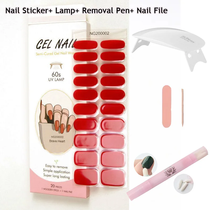 5Pcs/Set Solid Color Semi Cured Gel Nail Stickers with Lamp Nail File Wooden Stick Removal Pen Nails Strip Press On DIY Manicure
5Pcs/Set Solid Color Semi Cured Gel Nail Stickers with Lamp Nail File Wooden Stick Removal Pen Nails Strip Press On DIY Manicure
