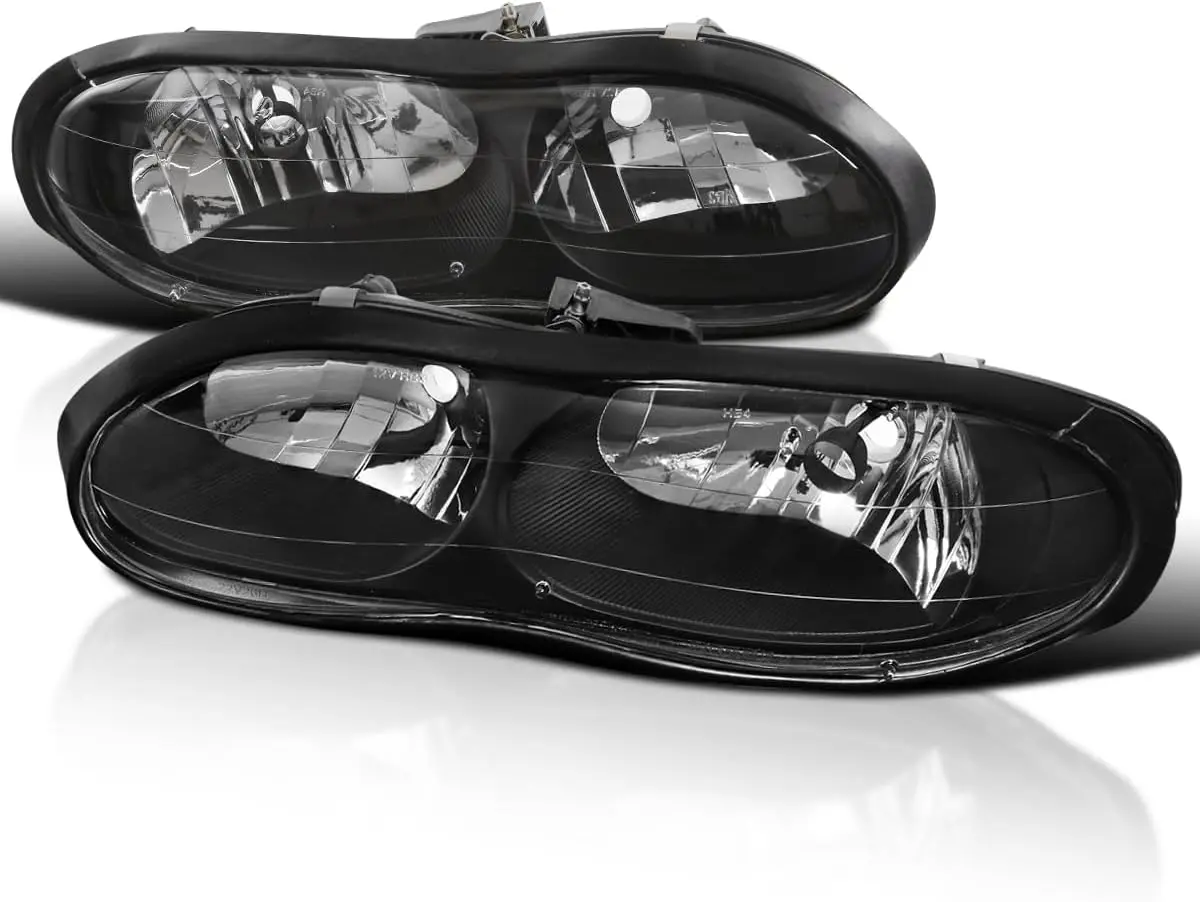 Pair of Black Clear Headlight Lamp Assemblies for 1998-2002 Camaro Z28, Driver and Passenger Side, Replacement Head Lights
Pair of Black Clear Headlight Lamp Assemblies for 1998-2002 Camaro Z28, Driver and Passenger Side, Replacement Head Lights