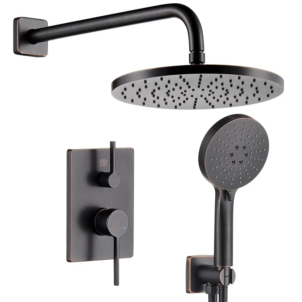 AllexpreskBathroom Shower System Included Pressure Balancing Shower Mixer Valve, 10'' Rain Shower Head, 3-Setting Handheld Spray
AllexpreskBathroom Shower System Included Pressure Balancing Shower Mixer Valve, 10'' Rain Shower Head, 3-Setting Handheld Spray