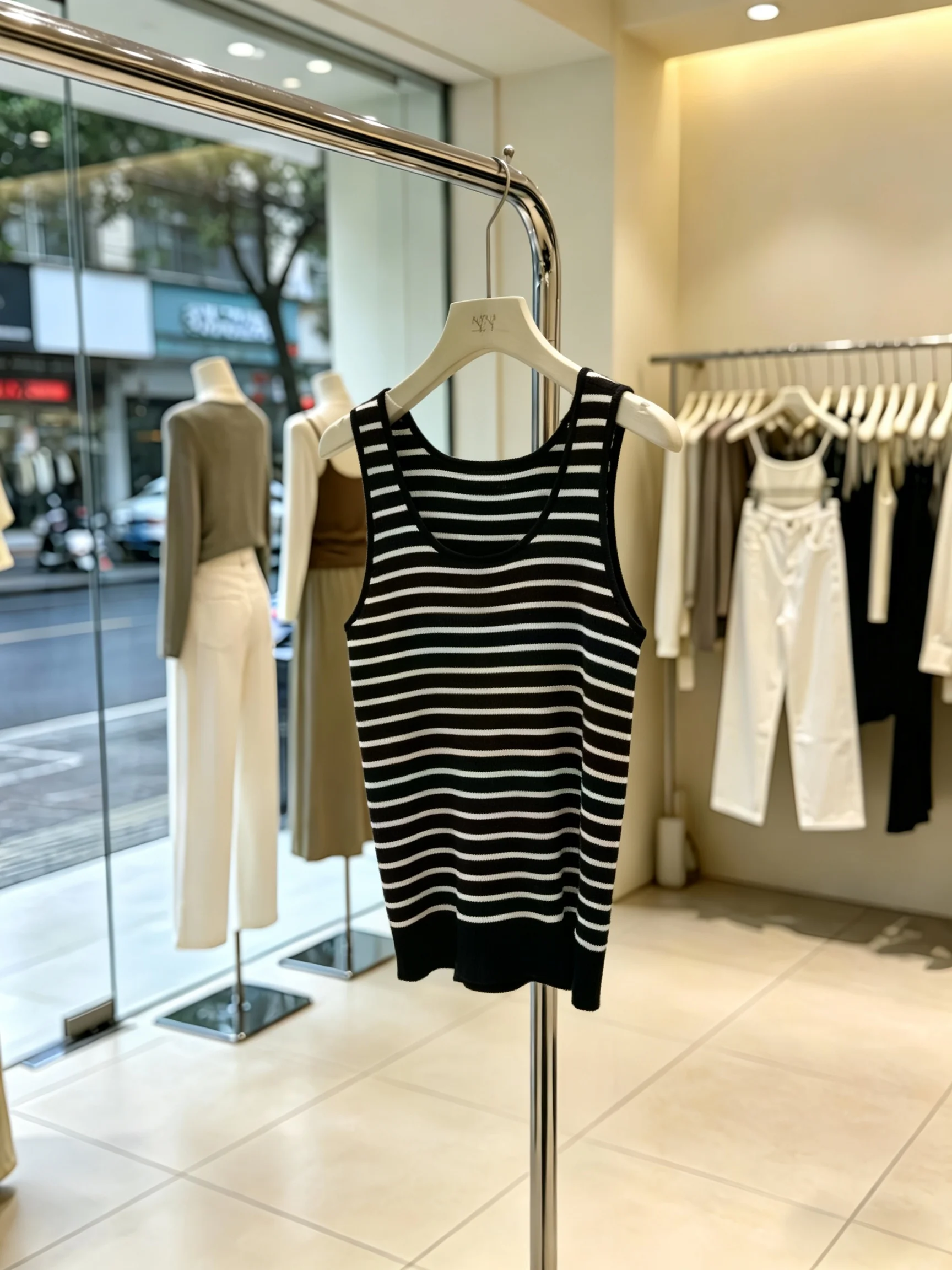 High-End Korean Style Women's Knitted Vest Summer Outdoor Wear Slim Fit Sleeveless Top Soft Cotton round Neck Stripe Pattern
High-End Korean Style Women's Knitted Vest Summer Outdoor Wear Slim Fit Sleeveless Top Soft Cotton round Neck Stripe Pattern