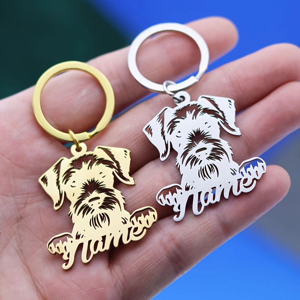 Customized name standard Schnauzer keychain, classic stainless steel design, ideal gift for Schnauzer enthusiasts
Customized name standard Schnauzer keychain, classic stainless steel design, ideal gift for Schnauzer enthusiasts