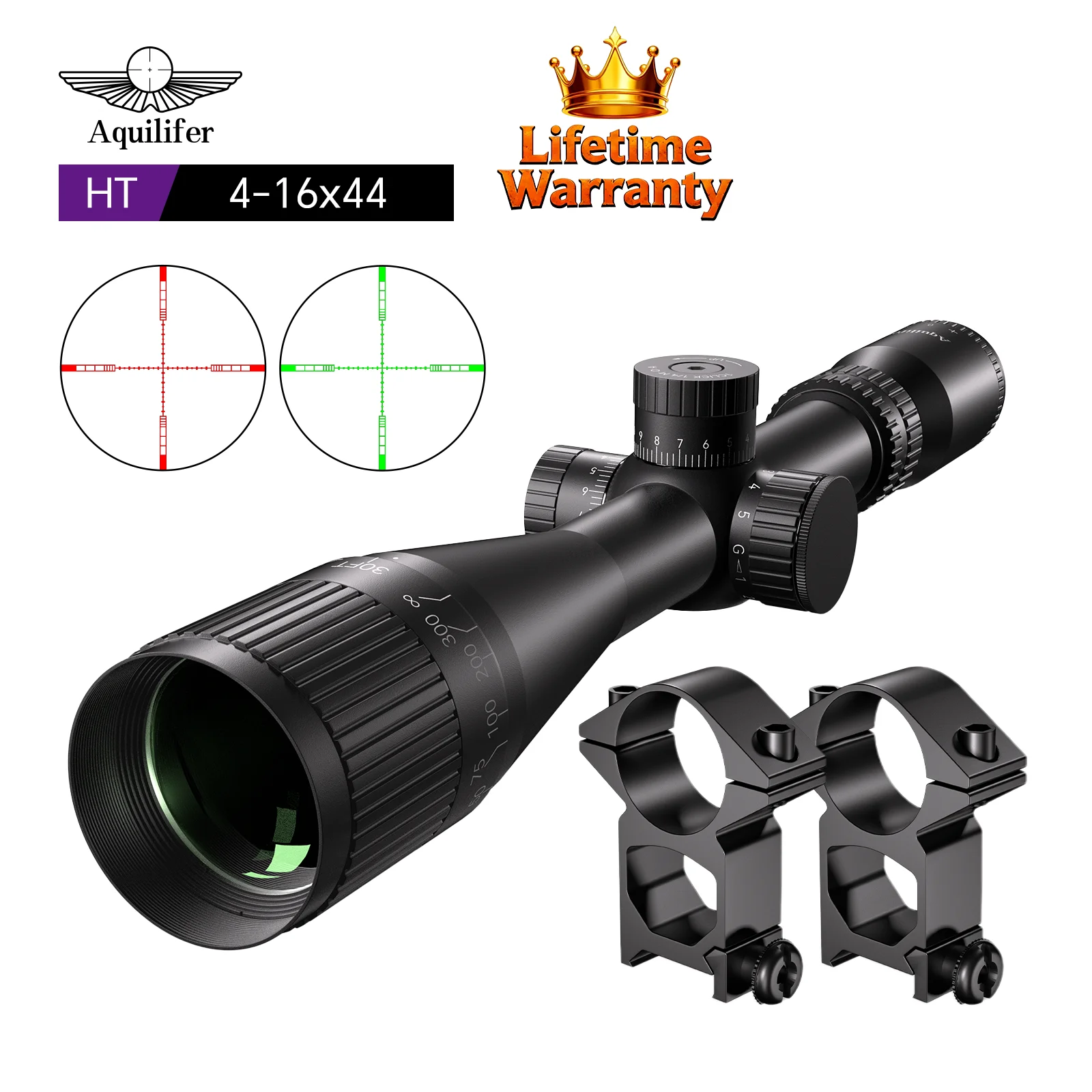Aquilifer 4-16x44 Rifle Scope SFP Fully Multi Coated Duplex Reticle 1/4 MOA for Beginner Outdoor
Aquilifer 4-16x44 Rifle Scope SFP Fully Multi Coated Duplex Reticle 1/4 MOA for Beginner Outdoor