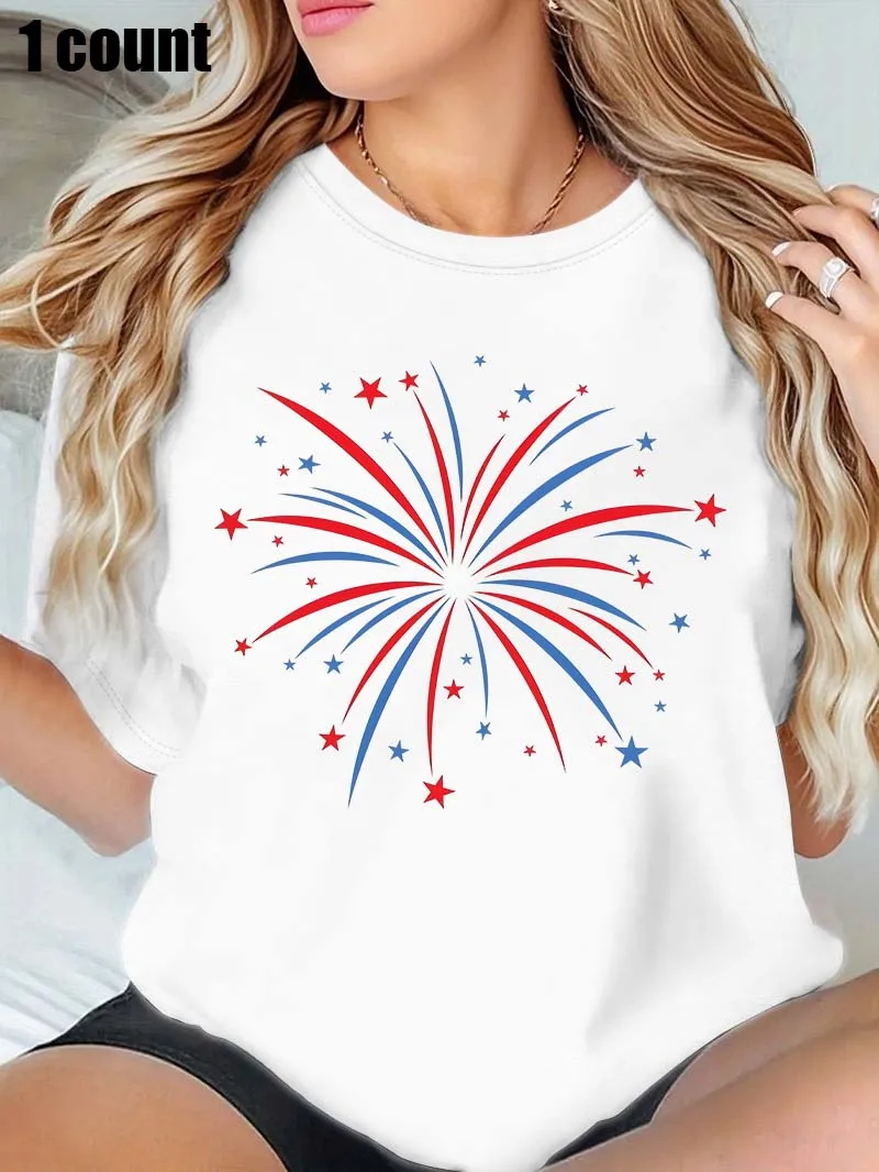 Большой размер — белая футболка с круглым вырезом — фейерверк — тематический принт: праздничный — цветной и патриотический — вдохновленный
Большой размер — белая футболка с круглым вырезом — фейерверк — тематический принт: праздничный — цветной и патриотический — вдохновленный
