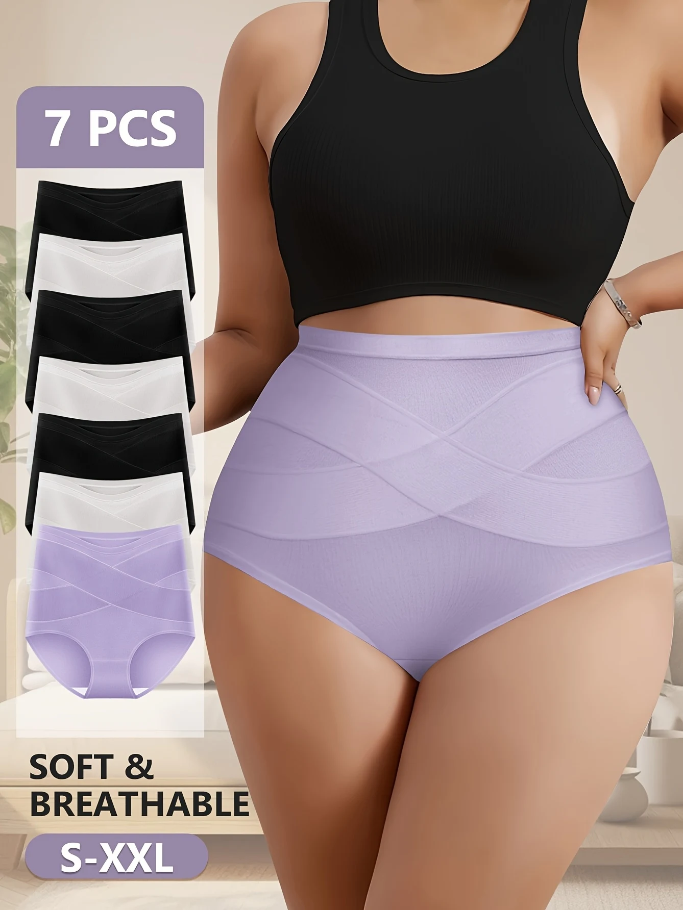 Женские трусы с высокой талией, 7 шт., мягкое дышащее нижнее белье с подтяжкой живота, с перекрестной спинкой, 3 цвета (Bl)
Женские трусы с высокой талией, 7 шт., мягкое дышащее нижнее белье с подтяжкой живота, с перекрестной спинкой, 3 цвета (Bl)