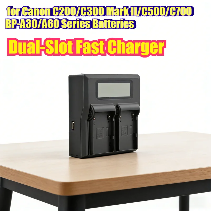 Зарядное устройство BP-A60 для аккумуляторов Canon C200/C300 Mark II/C500/C700 серий BP-A30/A60, профессиональное двухслотовое быстрое зарядное устройство
Зарядное устройство BP-A60 для аккумуляторов Canon C200/C300 Mark II/C500/C700 серий BP-A30/A60, профессиональное двухслотовое быстрое зарядное устройство