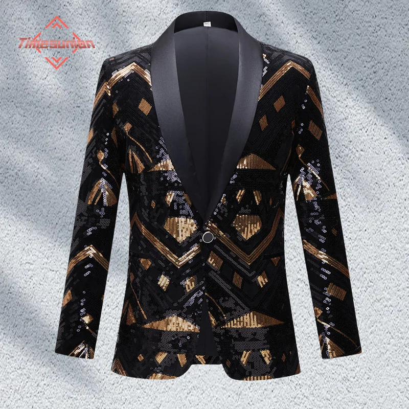 Black Gold Blazers for Man Luxury Men's Blazers Man DJ Male Stage Suit Elegant Men's Suits Jackets and American Evening Dress
Black Gold Blazers for Man Luxury Men's Blazers Man DJ Male Stage Suit Elegant Men's Suits Jackets and American Evening Dress