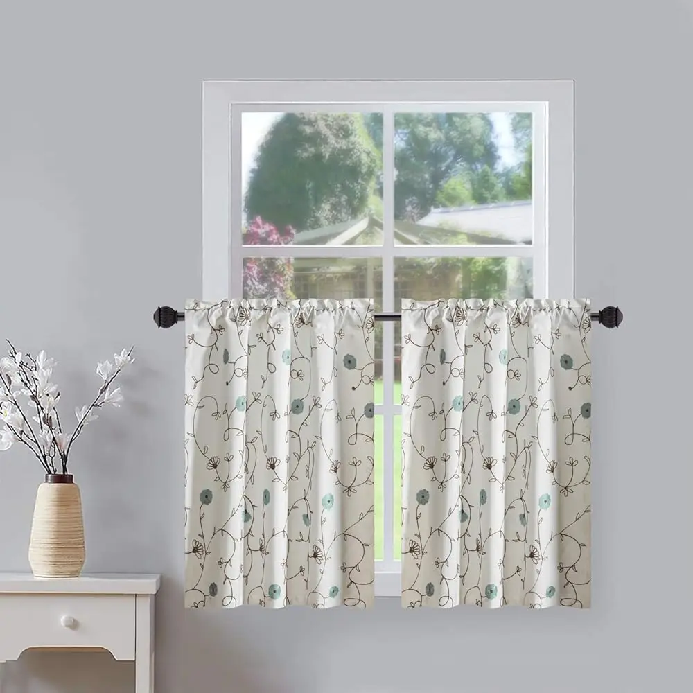 Tier Ains 36 H Length, Blue Floral Embroidered Half Window Kitchen Cafe Ains Pocket Window Treatment For Living Room Bedroom,
Tier Ains 36 H Length, Blue Floral Embroidered Half Window Kitchen Cafe Ains Pocket Window Treatment For Living Room Bedroom,