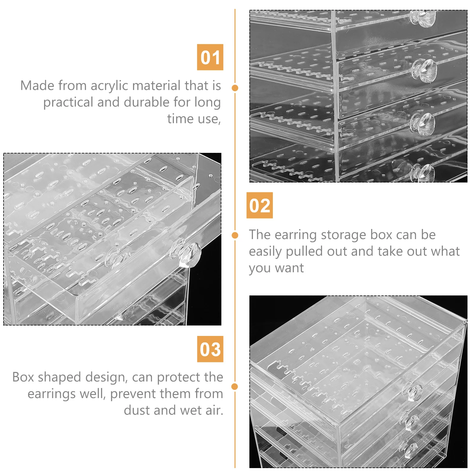 Earring Display Box Acrylic Jewelry Holder 5 Panels Transparent Storage ganizer Lightweight Dustproof Necklace Brooches Hoops
Earring Display Box Acrylic Jewelry Holder 5 Panels Transparent Storage ganizer Lightweight Dustproof Necklace Brooches Hoops