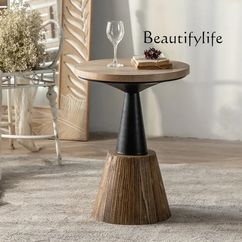 XE Wabi-sabi Style Sofa Side Table, Antique Solid Wood Small Round Table American Retro, Home Coffee Table, Balcony And Coffee S
XE Wabi-sabi Style Sofa Side Table, Antique Solid Wood Small Round Table American Retro, Home Coffee Table, Balcony And Coffee S