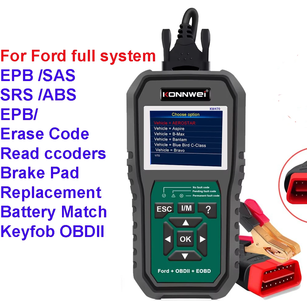 Полный сканер OBD2 диагностический сканер kw470 для Ford 2 в 1 тестер автомобильного аккумулятора OBD EOBD считыватель кодов замена ABS SRS масло/SAS
Полный сканер OBD2 диагностический сканер kw470 для Ford 2 в 1 тестер автомобильного аккумулятора OBD EOBD считыватель кодов замена ABS SRS масло/SAS
