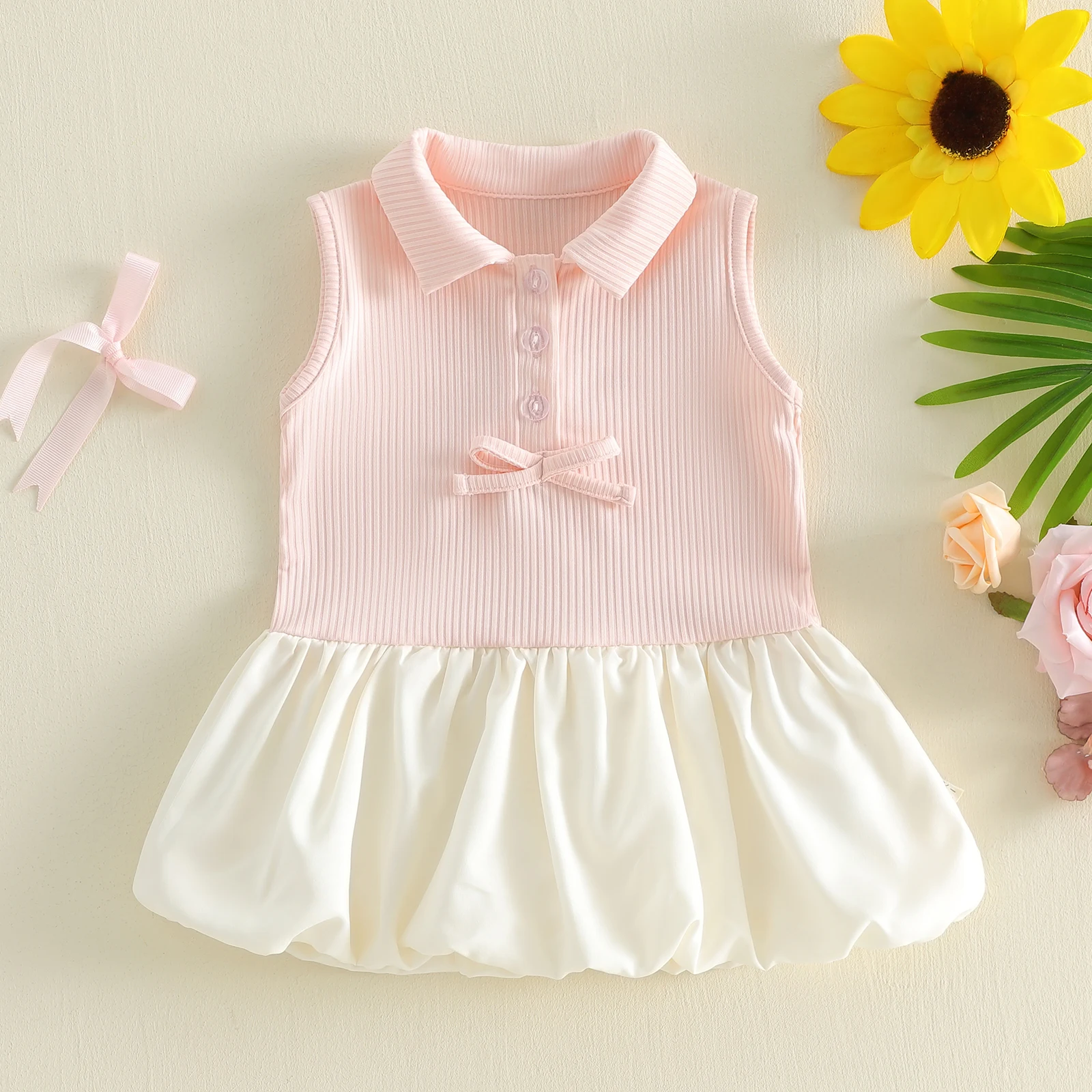Summer Princess Baby Girls A-Line Dress Toddler Lovely Sleeveless Lapel Contrast Color Dress Infant Button Front Bud Hem Dress
Summer Princess Baby Girls A-Line Dress Toddler Lovely Sleeveless Lapel Contrast Color Dress Infant Button Front Bud Hem Dress