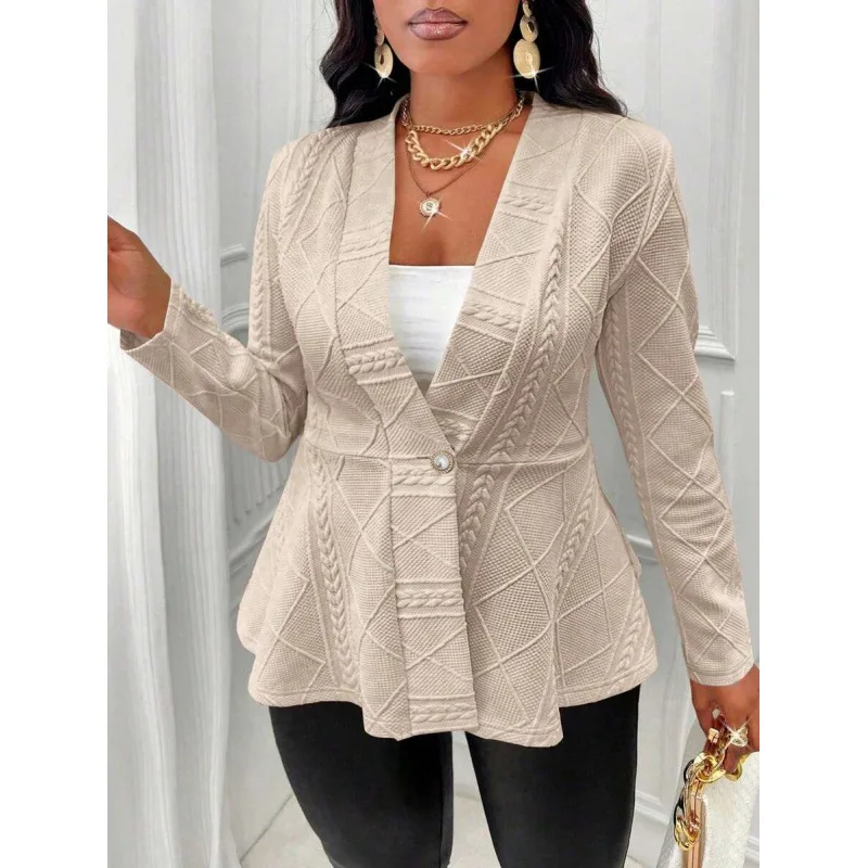 Women's Jacquard Button Coat Ultra-Thin Spring Fashion Luxury Woolen Outerwear Medium-Length No-Cap Design Online-Offline
Women's Jacquard Button Coat Ultra-Thin Spring Fashion Luxury Woolen Outerwear Medium-Length No-Cap Design Online-Offline