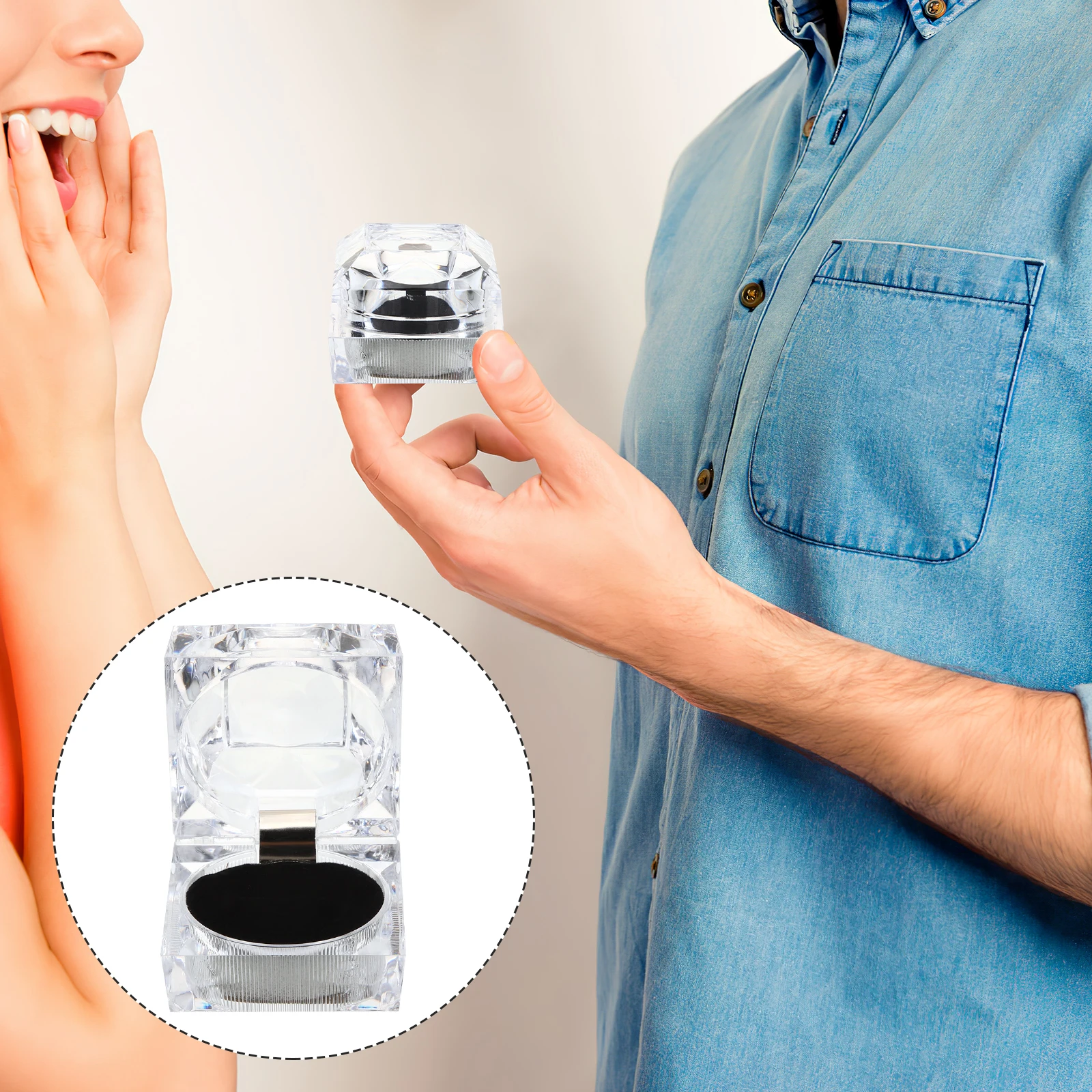 4pcs Ring Display Box Clear Holder Pillow Decor Case Wedding Fiance Gifts Jewelry Box For Necklace Earring Packaging Bride
4pcs Ring Display Box Clear Holder Pillow Decor Case Wedding Fiance Gifts Jewelry Box For Necklace Earring Packaging Bride