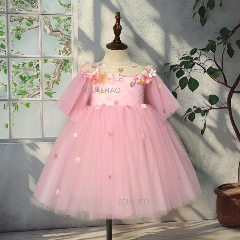 2026 Flower Girl Wedding Dress Tulle 3D Applique Girls Host Princess Gown Formal Party Celebration Eid Gifts Piano Performance
2026 Flower Girl Wedding Dress Tulle 3D Applique Girls Host Princess Gown Formal Party Celebration Eid Gifts Piano Performance