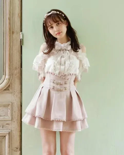 Mini Skirts Japan Style High Waist Pleated Mini Skirts Bow Knot Design Kawaii Slim Fit A-line Pink Lace Skirts For Women
Mini Skirts Japan Style High Waist Pleated Mini Skirts Bow Knot Design Kawaii Slim Fit A-line Pink Lace Skirts For Women