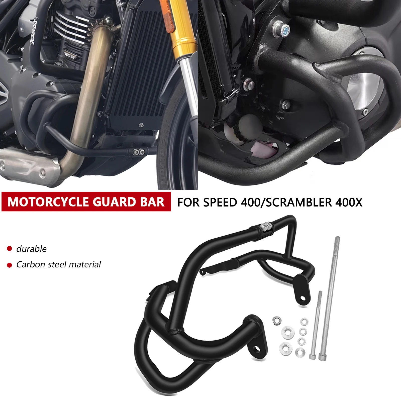 For Motorcycle Crash Bar Engine Guard Frame Protector Bumper Kit Speed400 SCRAMBLER 400 X 2024 2025 Speed 400 Scrambler 400X