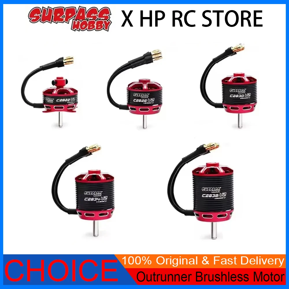 Surpass Hobby Outrunner Brushless Motor - C2822/C2826/C2830/C2834/C2838 V2 Series, High-Performance for RC Fixed-Wing
Surpass Hobby Outrunner Brushless Motor - C2822/C2826/C2830/C2834/C2838 V2 Series, High-Performance for RC Fixed-Wing