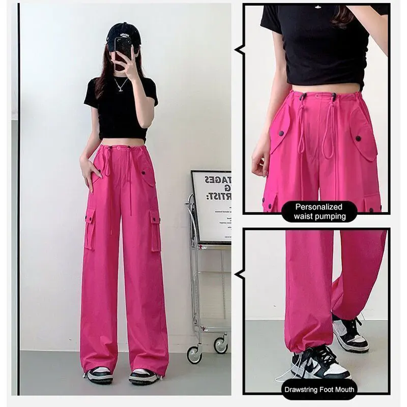 2025 New Women Thin Summer Trouser Baggy Drawstring High Waist Multi Pocket Cargo Pants American Style Casual Hip Hop Pants
2025 New Women Thin Summer Trouser Baggy Drawstring High Waist Multi Pocket Cargo Pants American Style Casual Hip Hop Pants