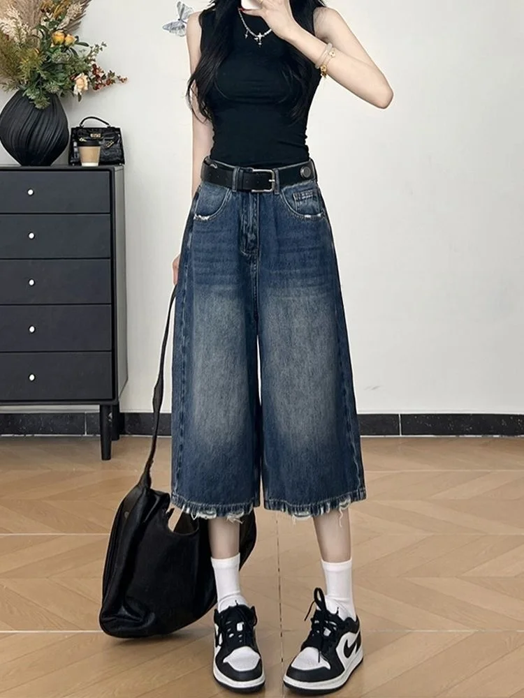 Blue High Waist Straight Leg Jeans Women's plus Size Summer Loose Slimming Wide Leg Pants Casual Wear Faded Effect Denim
Blue High Waist Straight Leg Jeans Women's plus Size Summer Loose Slimming Wide Leg Pants Casual Wear Faded Effect Denim