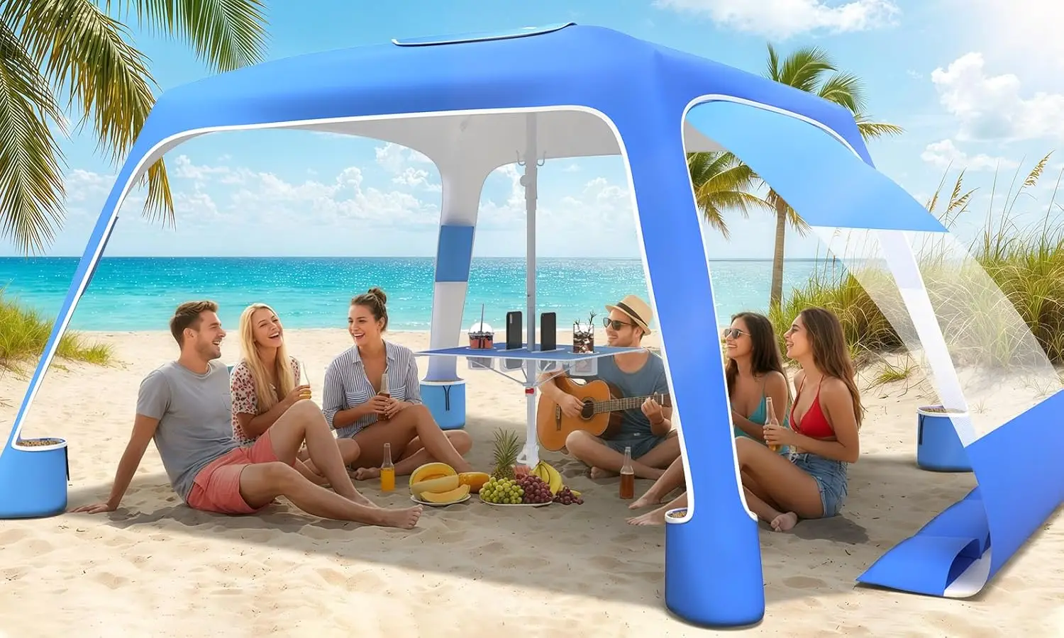 Beach Cabana, 6.5'×6.5' Cool Cabana, UPF50+ Beach Canopy, Adjustable Height Beach Tent Sun Shelter, Beach Shade Sun Umbrella wit
Beach Cabana, 6.5'×6.5' Cool Cabana, UPF50+ Beach Canopy, Adjustable Height Beach Tent Sun Shelter, Beach Shade Sun Umbrella wit