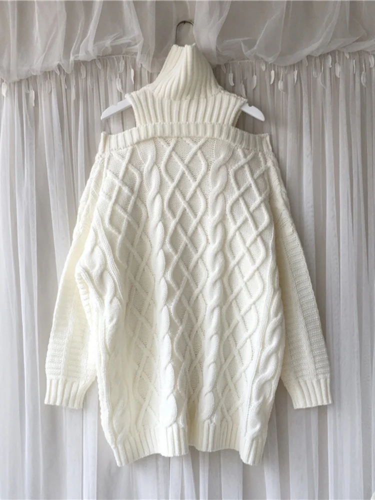 Thick Warm Pullover Knit Tops Long Sleeve Turtleneck Sweater Off-the-shoulder Irregular Women Clothing 2022 Autumn Winter H257
Thick Warm Pullover Knit Tops Long Sleeve Turtleneck Sweater Off-the-shoulder Irregular Women Clothing 2022 Autumn Winter H257